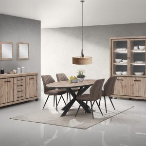 Elegance eetplaats glaskast 3d oval
